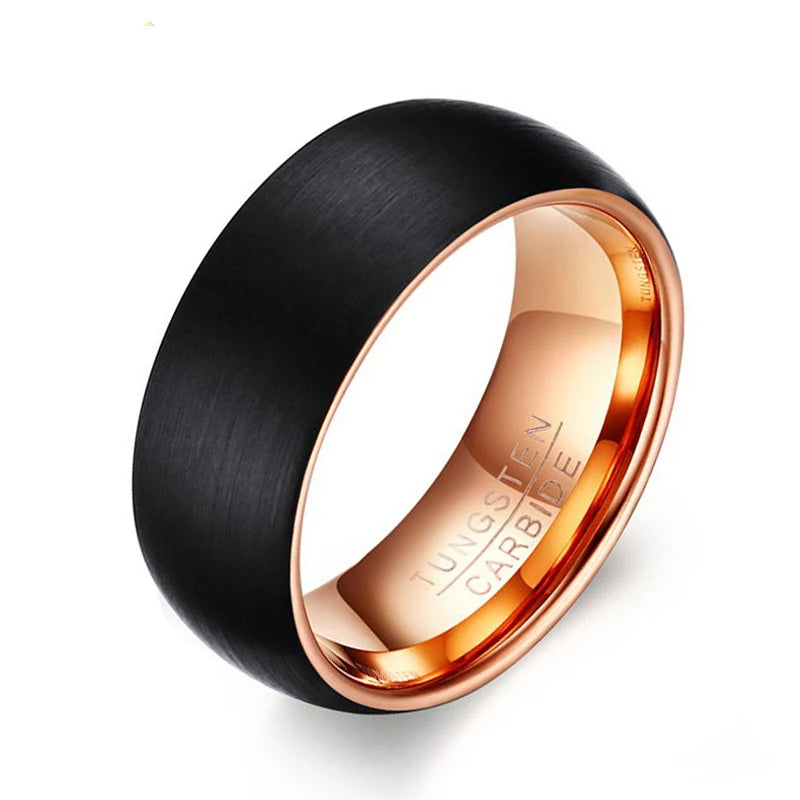 NEWLiFE REBEL Gesture Crest 8mm Ring in Tungsten