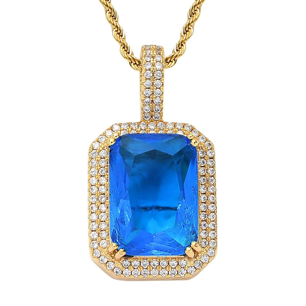 S&S Colourful CZ Geometric Pendant Necklace | Gold & Silver | S&S