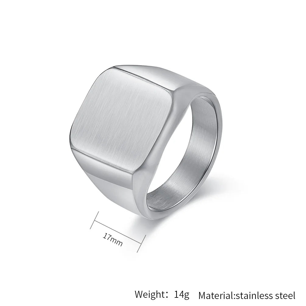 REBEL Fashion Stainless Steel Jewelry Polish 18k Gold Plated Stainless Steel Ring Mens Simple Plain Steel Black Ring Price