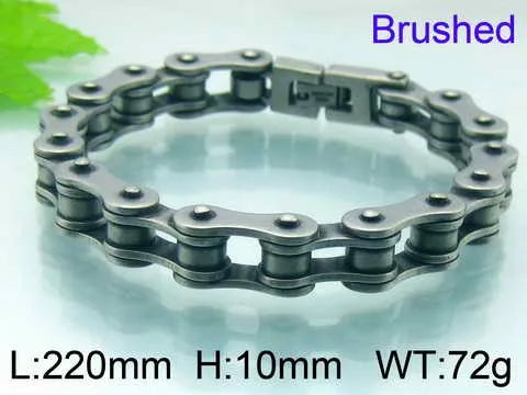 KALEN Shiny Bicycle Chain Stainless Steel Charm Necklace Mens Bracelets