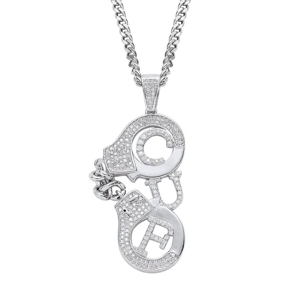 Gemfiori Necklace European Hip Hop Ornament Pendant Inlaid Zircon Hiohop Personality Male Trendsetter