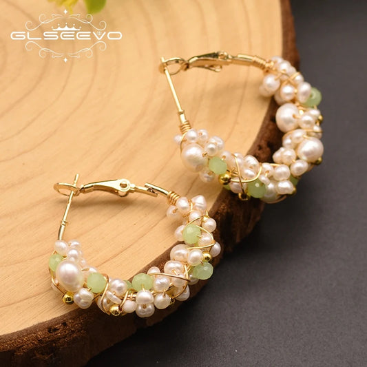 High Quality Natural Fresh Water White Pearl Hoop Earrings for Women Minimalist Korean Style Aros Mujer Oreja Earrings Bulk