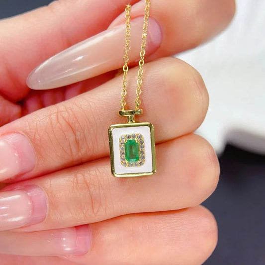 Gioiellieri Hot Popular Vintage 925 Silver Emerald Fashion Classic Style Rose Gold Plated China Oval Cut Pendant Gift