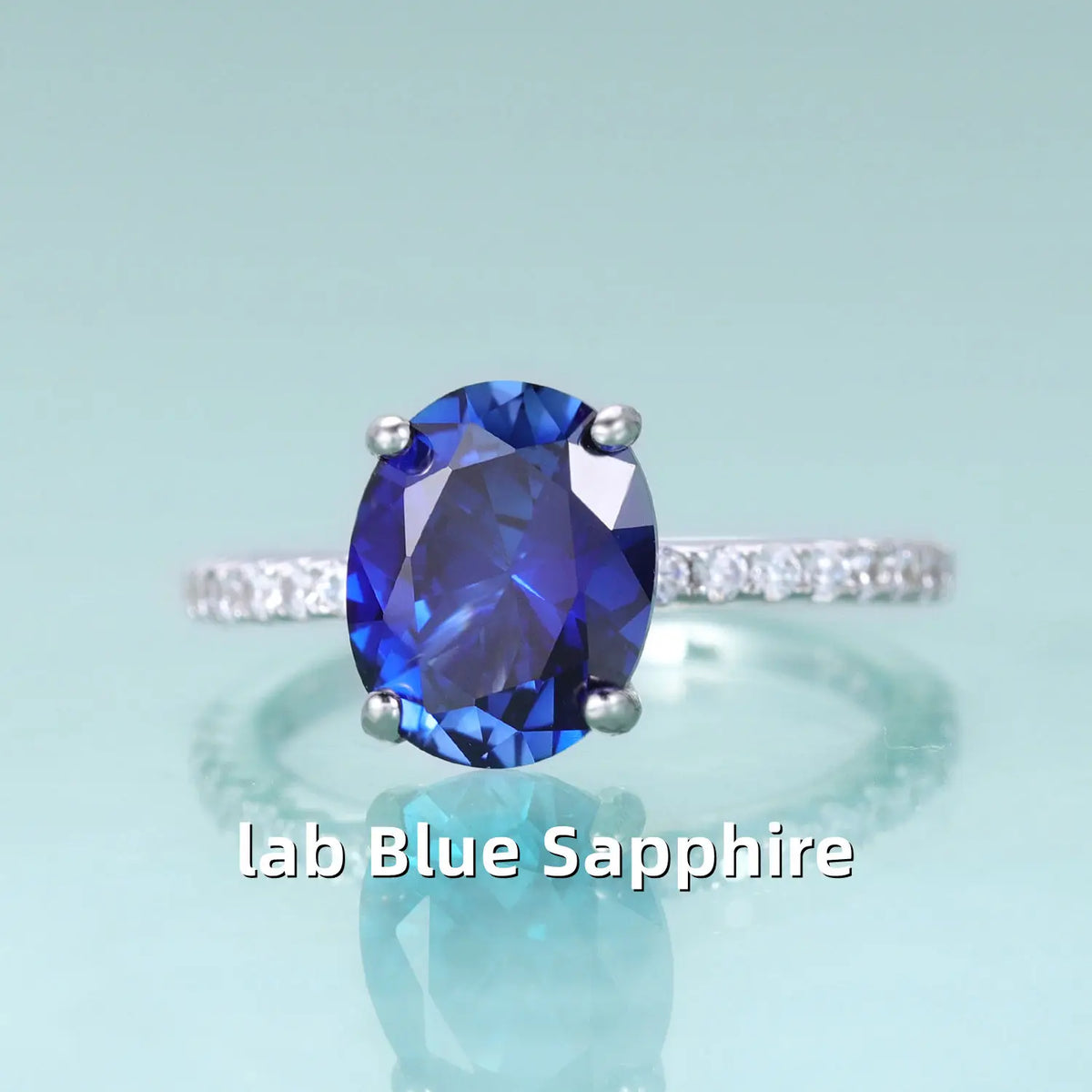 Gemfiori Natural Gemstone Big Main Stone Oval Cut 8*10MM 925 Sterling Silver Women Jewelry Ring Garnet Amethyst Sky Blue Topaz Ring