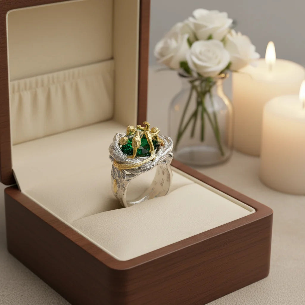 Handmade Flower Bud Design 925 Sterling Silver Ring