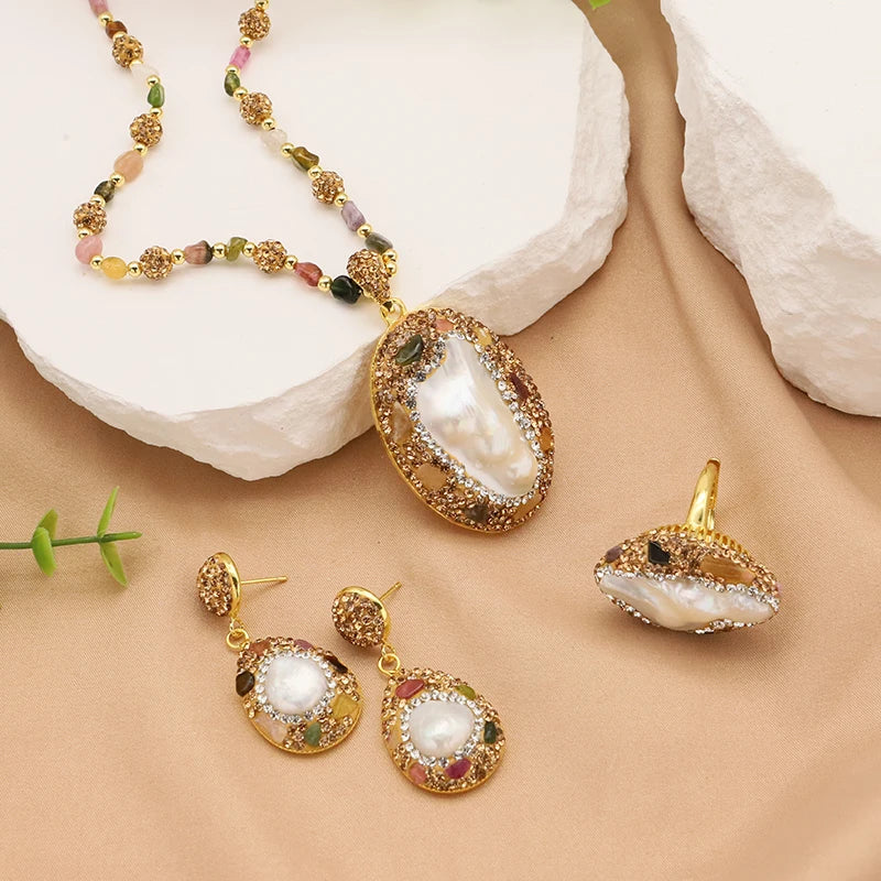 GLSEEVO 18K Gold Plated Natural Freshwater Pearl Jewellery Sets — Luxury Bridal & Wedding Collection