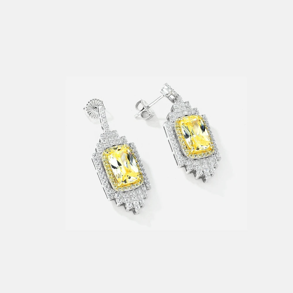 MUSHAN Jewelry Factory Silver Stud Earrings Electroplated White Gold and Set With High Carbon Diamond Jewelry