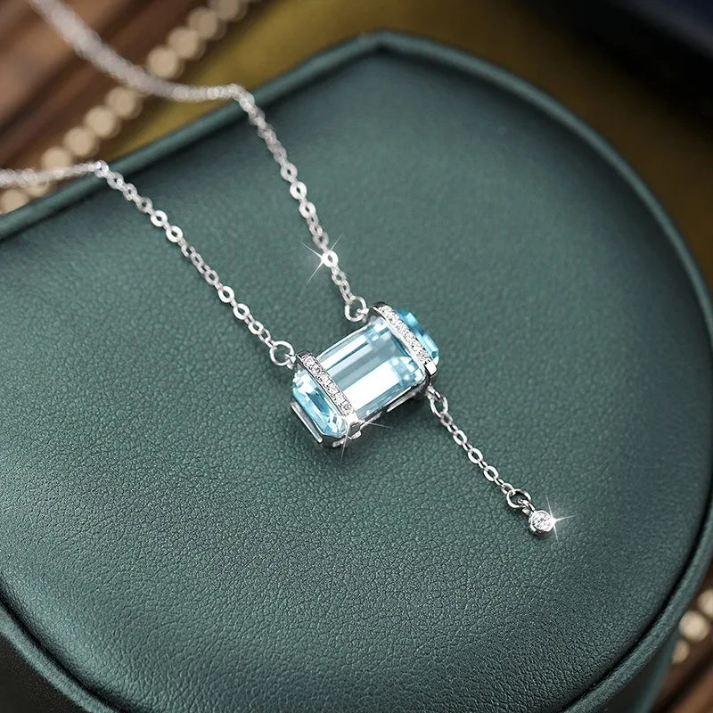 Women 925 Sterling Silver Natural Stone Amethyst Garnet Necklace Anniversary Engagement Pendant Chokers Jewelry Wholesale