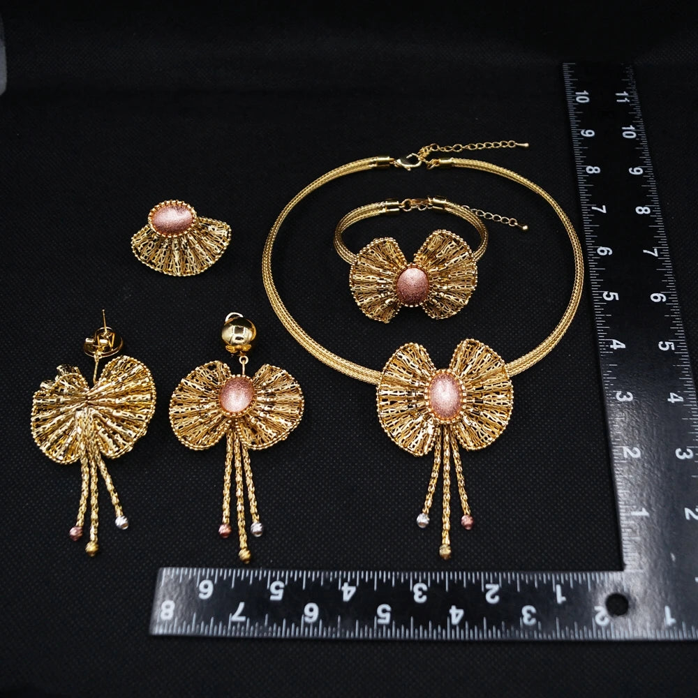 Italian Jewelry Set Alloy Brazilian Jewelry Sets Wedding Party Pendant Necklace Bracelet Ring Earrings Jewelry Set  HS2601925