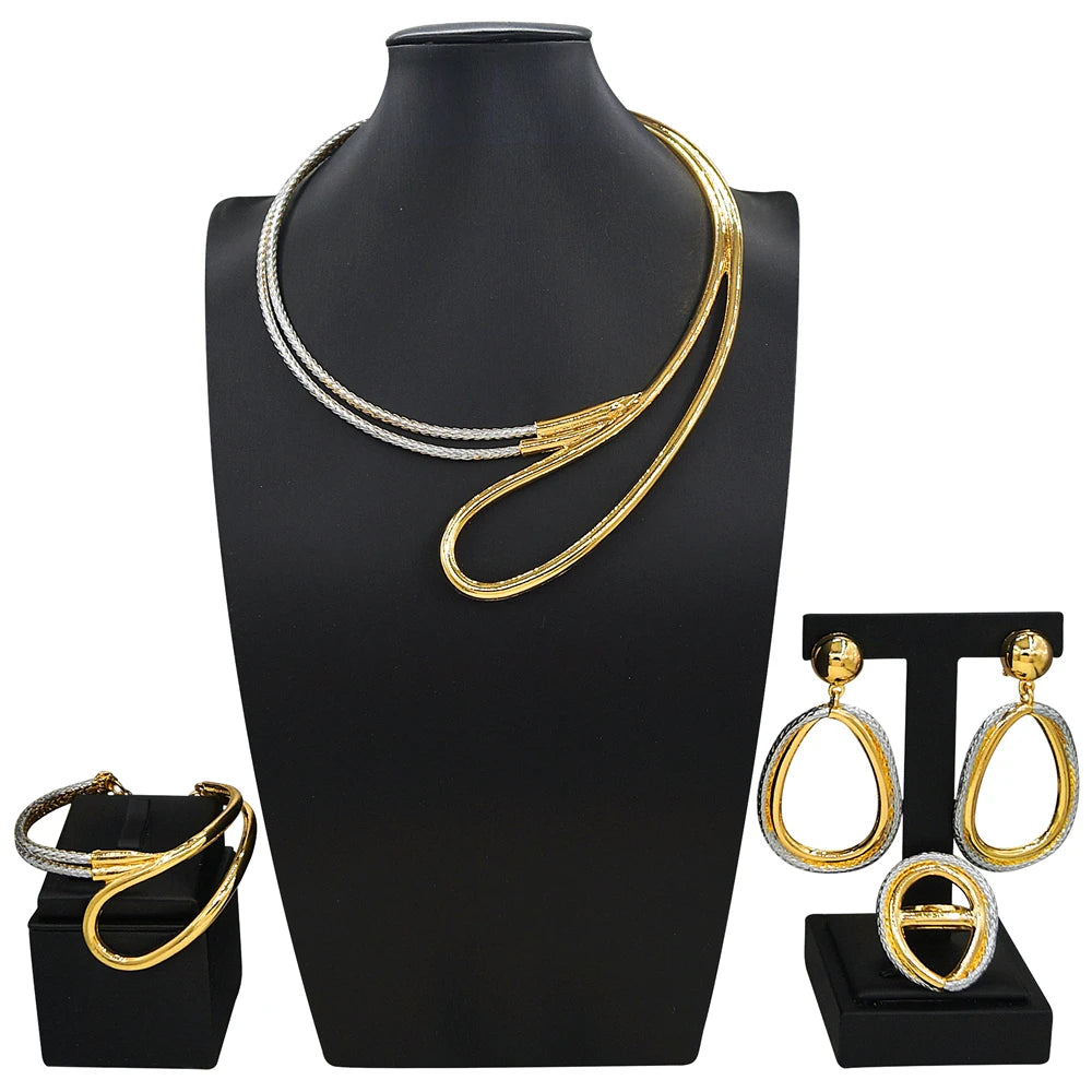 Zhuerrui Italiano Gold Designs Women Jewellery Set Party Fine Costume Jewelry Set Luxury Big Necklace Jewellery Sets X0008430