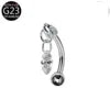 S&S Titanium Zircon Internally Threaded Eyebrow Stud | Multi-Shape & Colour