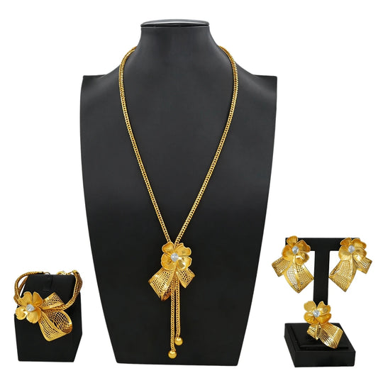 Italian Jewelry Set Alloy Brazilian Jewelry Sets Wedding Party Pendant Necklace Bracelet Ring Earrings Jewelry Set HE2550220