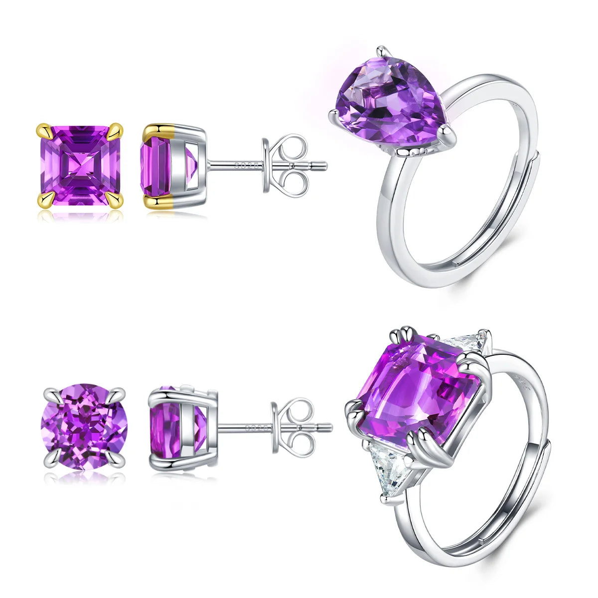 S&S Heart Shape Moissanite 925 Silver Jewellery Set | GRA Certified Necklace & Earrings | S&S Collection
