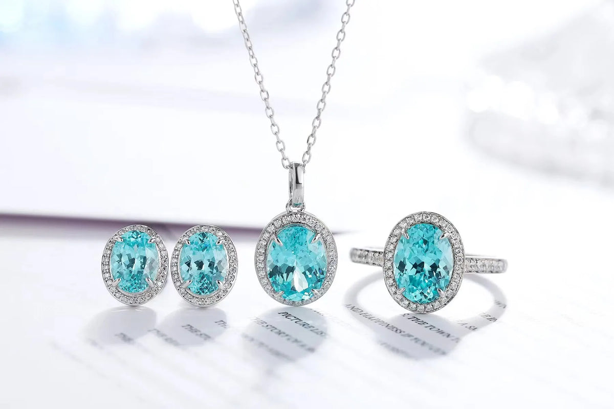 Gemfiori 925 Sterling Silver Fine Jewelry Link Chain Lab Grown Emerald Synthetic Diamond Gemstones Charm Necklace Wedding Gift Occasions