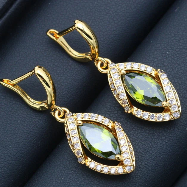 XOTICA AAA Custom Women's Wedding Jewelry Set Gold-Plated Zircon Pendant Earrings Ring Necklace for Engagement Occasions