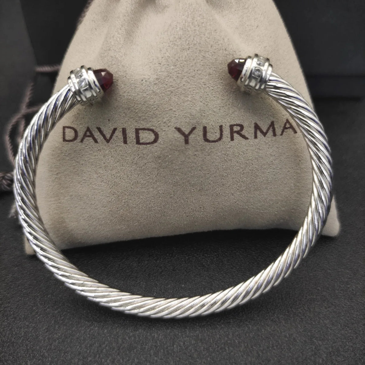 FASHIONISTA DY High-Quality 5mm Silver-Plated Diamond Fashion Bracelet, Stylish Silver-Plated Colored Gemstone Bangle, Jewelry