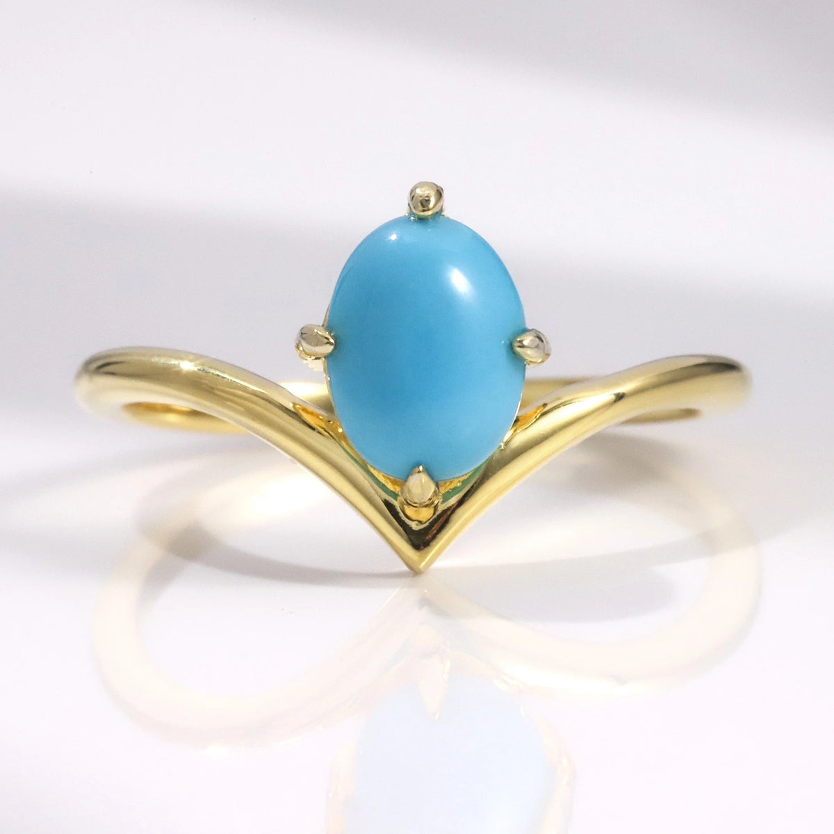 Gemfiori Price 925 Sterling Silver Gold Plated Colorful Gemstone Oval Cut 6x8mm Drop-Shaped Dainty Gemstone Tear Drop Ring