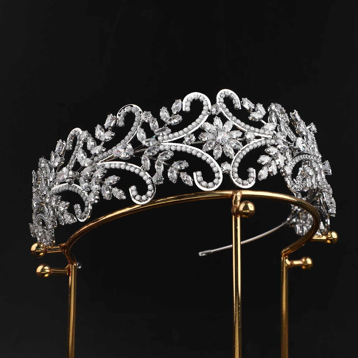 Luxury Gold Plated Princess Bridal Headband Zircon Hair Jewelry for Women Wedding Hair Accessories Tiara