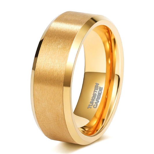 REBEL Brushed Gold-Plated Tungsten Carbide Ring