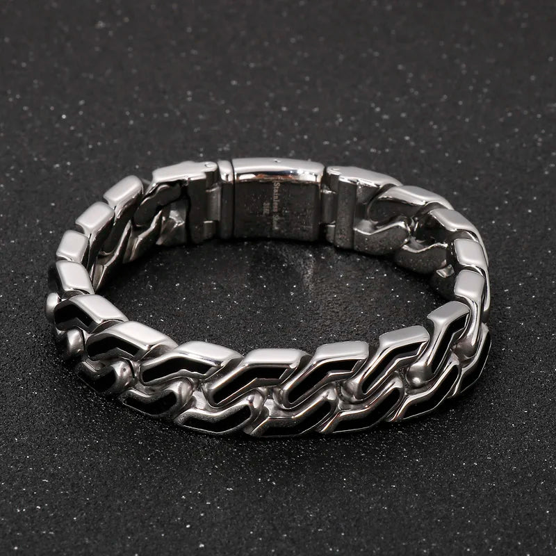 KALEN Classic Stainless Steel Hand Chain Bracelet Links Bracelets Bangle