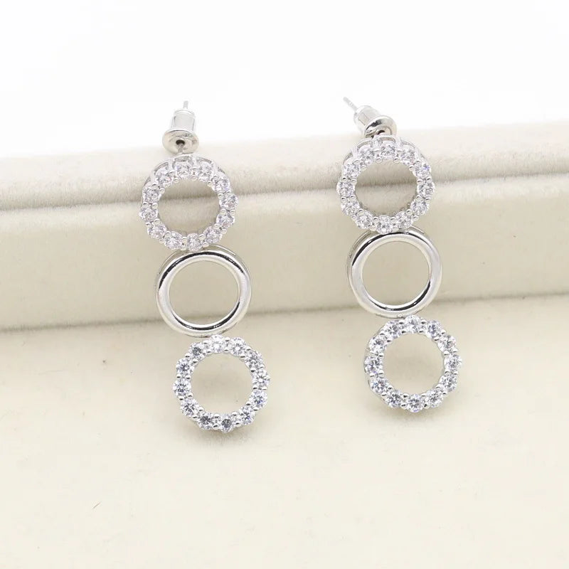 XOTICA 925 Silver Jewelry Set White Gold Bridal Wedding Dress for Women Zirconia Necklace Earrings & Bracelet for Party