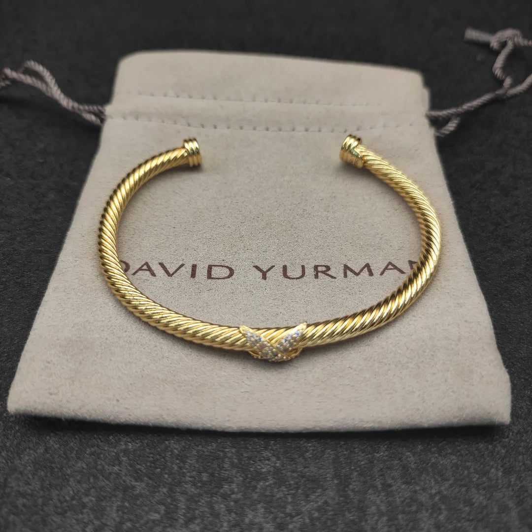 FASHIONISTA DY High-Quality 4mm Gold-Plated Diamond-Set Bracelet, Unisex Silver-Plated Diamond-Set Bracelet, Jewelry