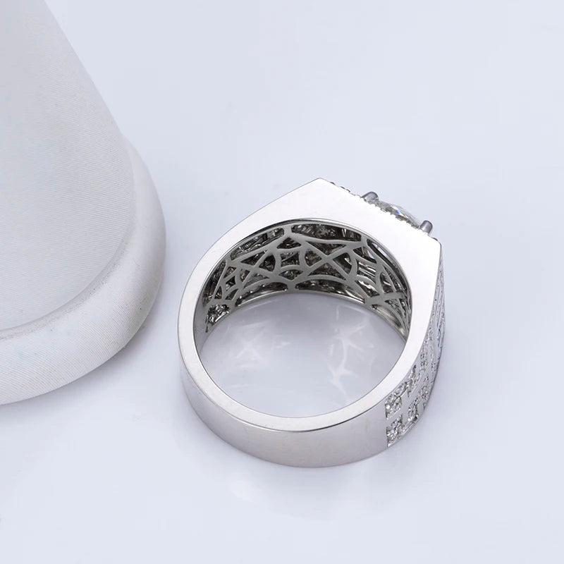 Gemfiori Messi Jewelry Customized MSR-1111 14K 18K Gold 2CT Round Shape Moissanite Ring