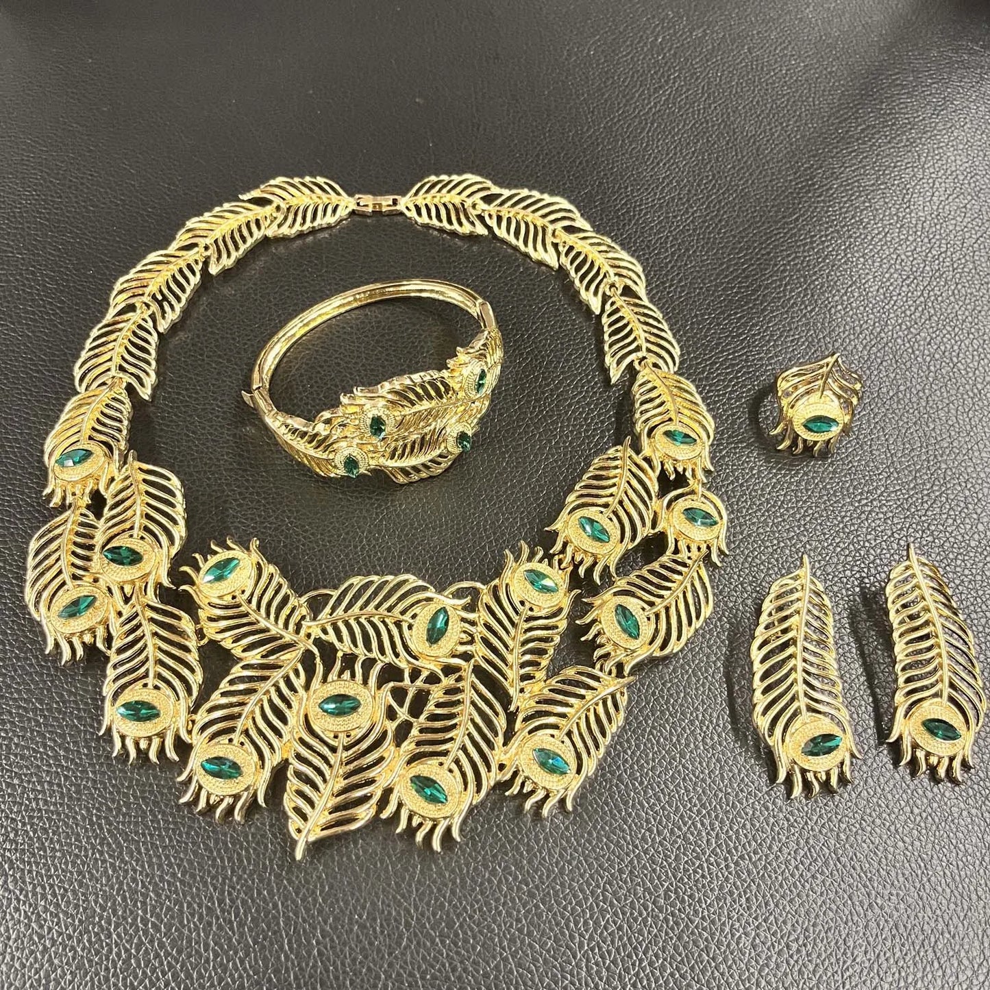 Zhuerrui Italian Gold Luxury Wedding Jewelry Sets Nigerian Bridal Woman Necklace Bracelet Earrings Ring 4pc Jewellery Set H00719
