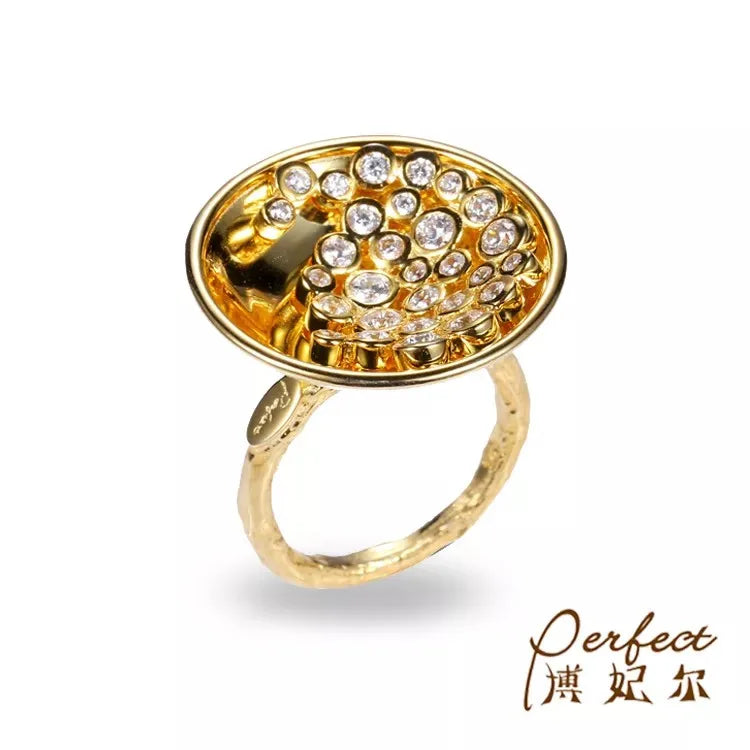 Handmade 925 Sterling Silver Finger Ring With White Zircon