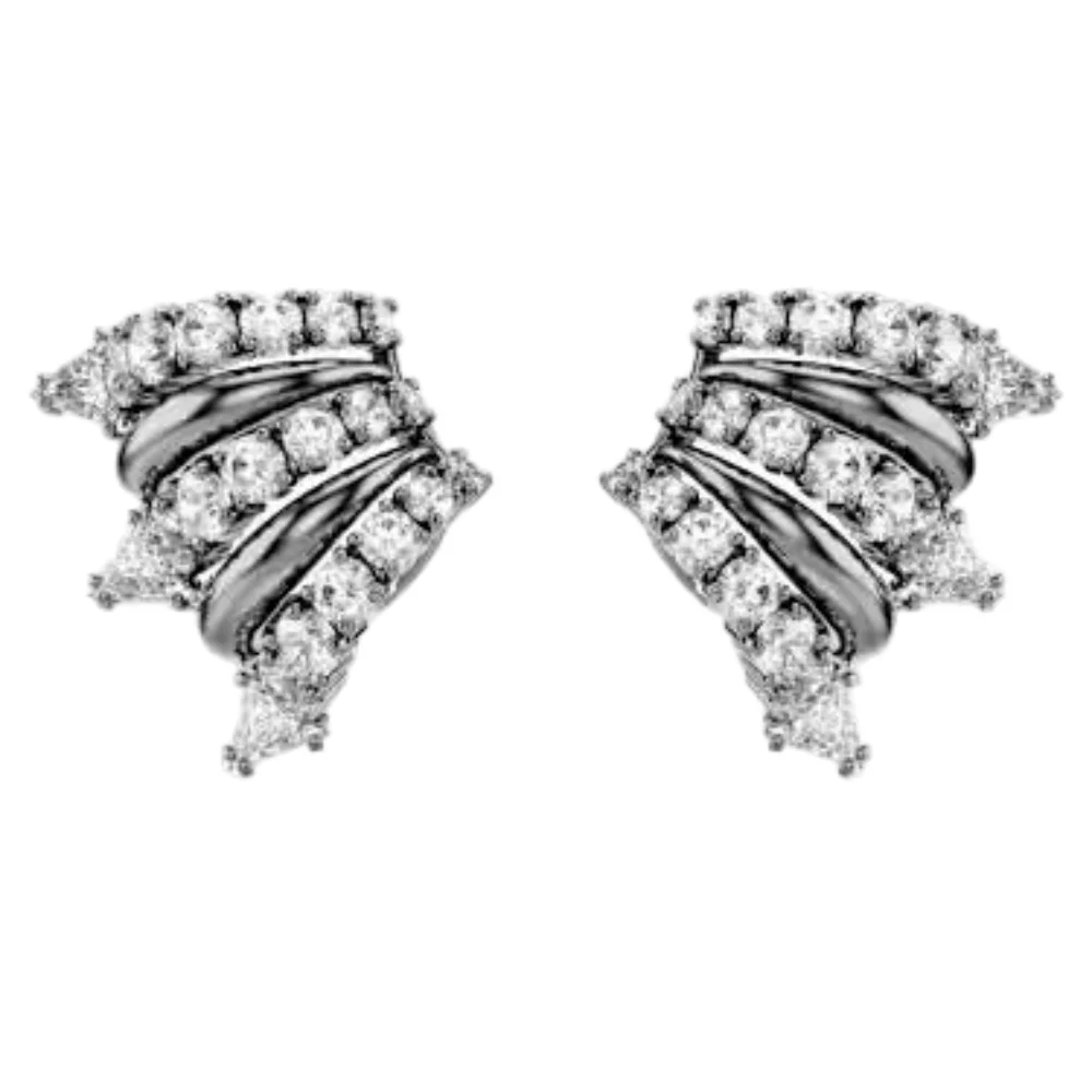 S&S Fashion Women Jewelry Earrings Collection, Twist Crystal Stud, Black Swan Dangle Earrings for Daily Occasions