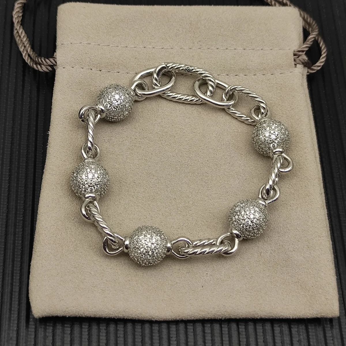 FASHIONISTA DY High-Quality Silver-Plated Round Brilliant Diamond Fashion Bracelet, Gold-Plated Diamond Bracelet, Jewelry