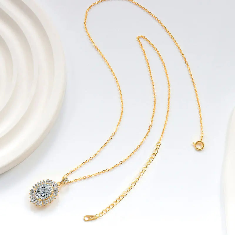 New Arrival 925 Silver Fine Jewelry Set High Quality Fashion Gemstone Adjustable Colorful Pendant Necklace for Women Gifts