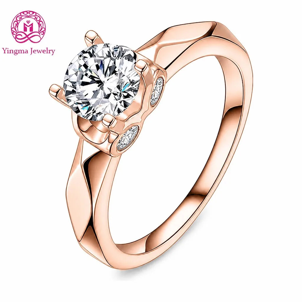 Gioiellieri IGI Certified D VVS1 VVS2 High Clarity Round Brilliant Lab Grown Diamond Ring 1CT 9K 10K 14K 18K Gold Women Fashion Ring