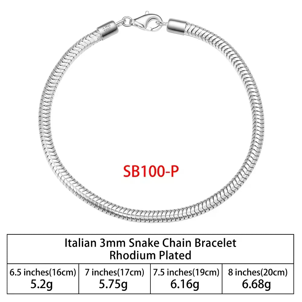 SB RINNTIN Fashion Jewelry Wholesale Men Cuban Link Chain Bracelet Custom Pulsera Hip Hop 925 Sterling Silver Chain Bracelet