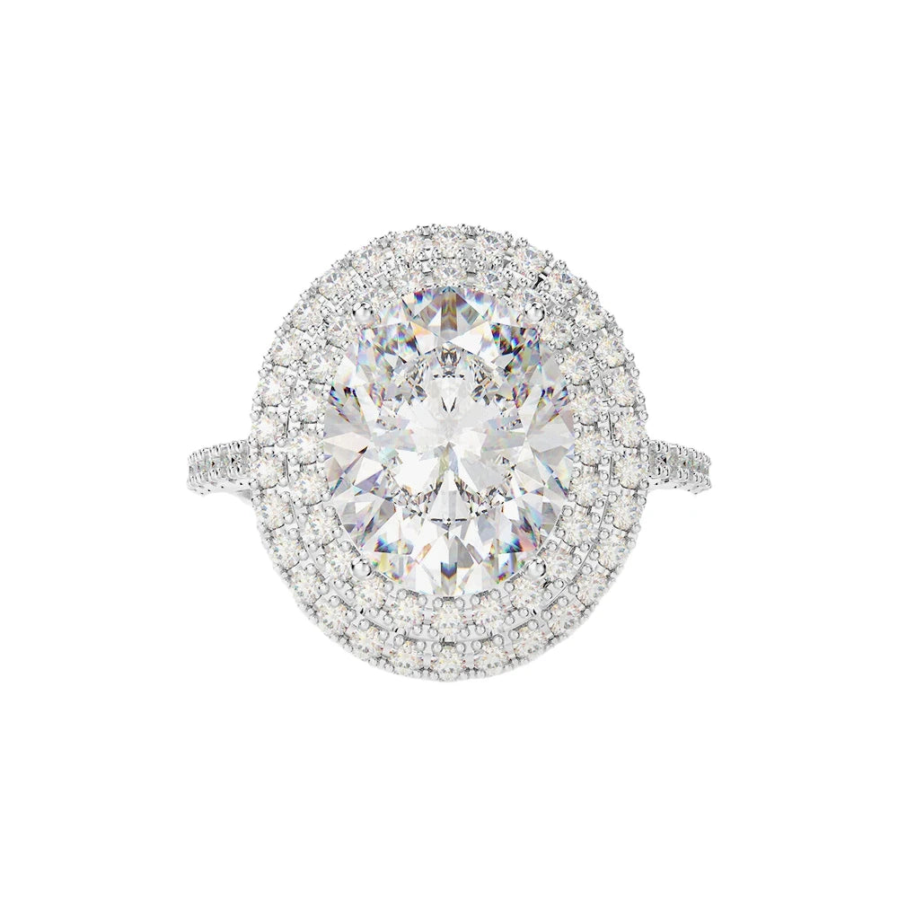 MUSHAN Jewelry Factory Cross Border Best Selling S925 Silver 3 Carat Oval Pigeon Egg 8*10 High Carbon Diamond Ring Is Luxurious