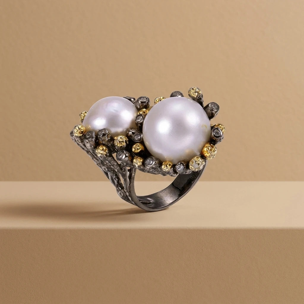 Fashion Original Pearl Designs 925 Silver Jewelry Ring with Pearl for Women