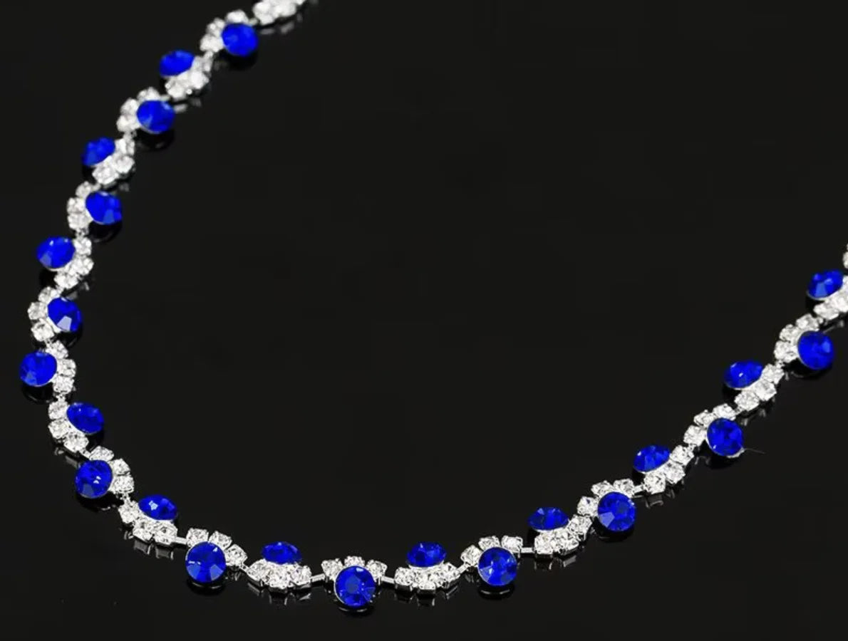 Fashion the Latest Bridal Jewelry Set Rhinestone Necklace Earrings Set Famous Designer Jewelry Set
