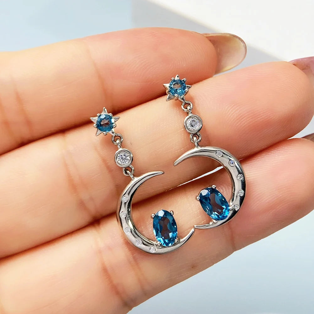 Gioiellieri Natural Topaz Earrings S925 Sterling Silver Jewelry for Women Fine Jewellery Wedding Gift Fashion Accessories Gemstones Jewels