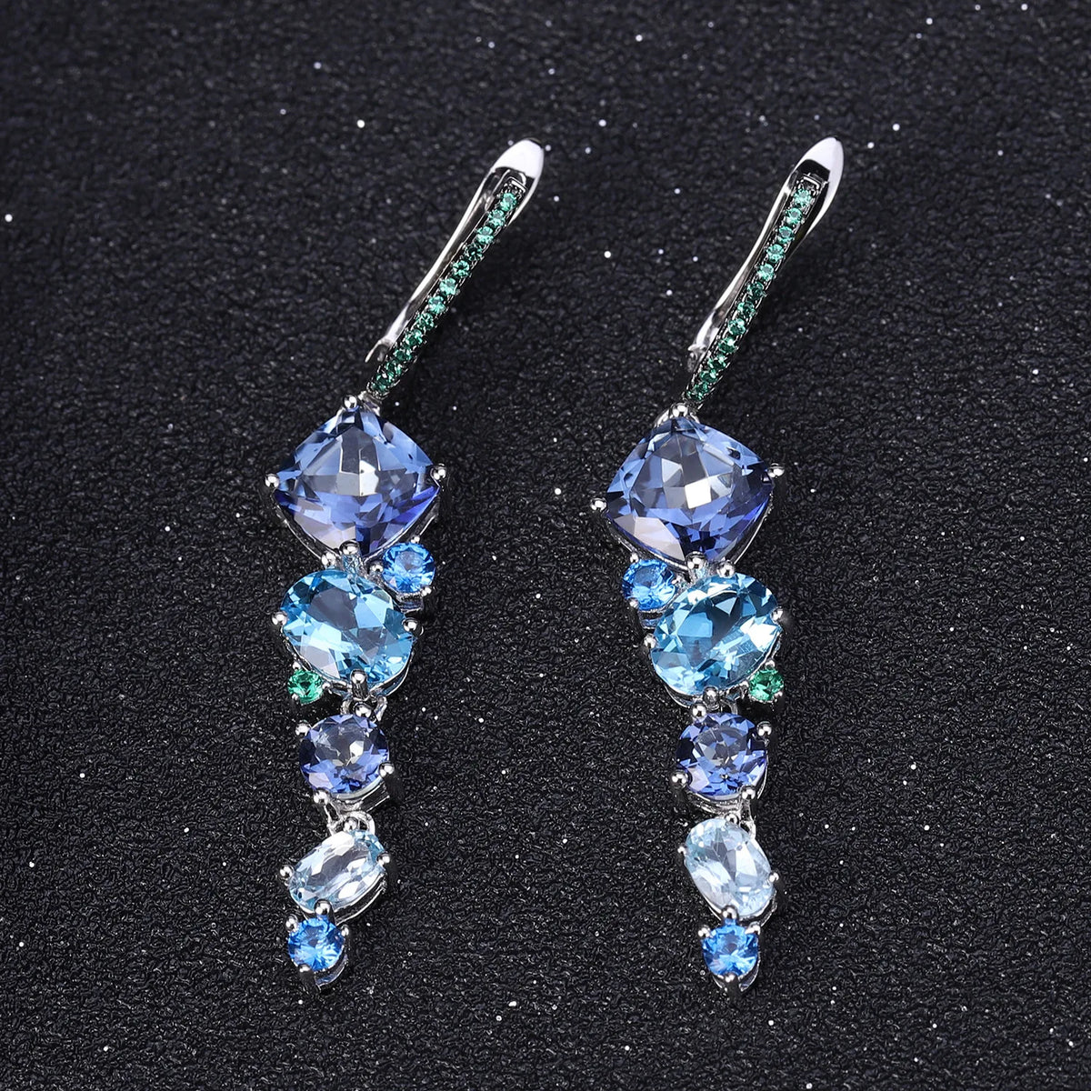 REDheart TIANSHE Designer Luxury Women's Jewelry Set S925 Pure Silver Natural Topaz Ring Earrings Brooch pendant