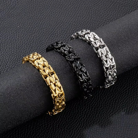 Men's New Hip-Hop Rock Style Titanium Steel Bracelet V-Shaped Hollow Design Fashionable Bangles