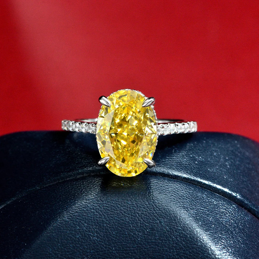 MuShan Jewelry Factory 4ct High Carbon Diamond Ring 925 Set With 9*13 European and American Style Light Luxury Ring