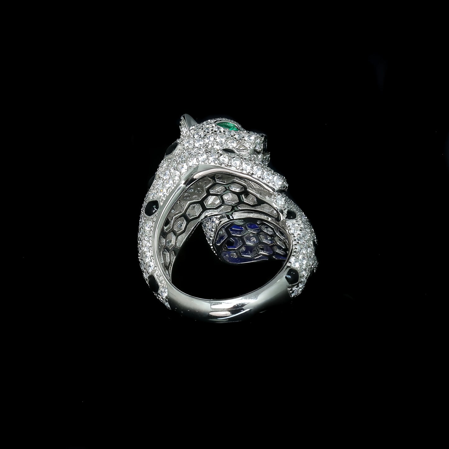 MUSHAN Women Luxury Designer Leopard Cluster Ring 925 Sterling Silver CMA Certified High Carbon Diamond Wedding Party Rings