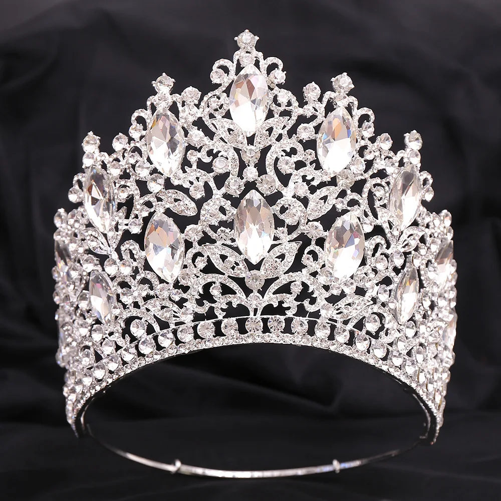 BELLEWORLD Hot Fashion Luxury Coronas Para Reinas Hairpieces for Brides Shiny Big Rhinestone Wedding Party Crown Tiaras Tiaras
