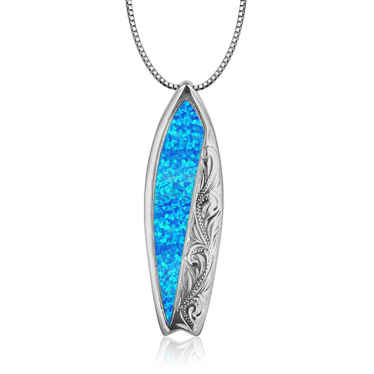 Aobao Vintage Women's Lab Created Opal Silver Plated Copper Alloy Box Chain Necklace for Anniversary