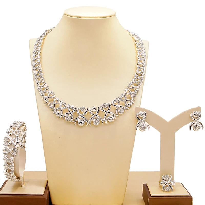 Zhuerrui Wedding Jewelry Custom Italian Jewelry Four-Piece Set Dubai 18K Gold Plated New Luxury Gemstone Ladies MatchHA20090714