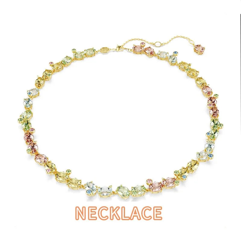 XOTICA Austria Multicolored Series High-Quality Flower-Shaped Crystal Jewelry Set, Jewelry