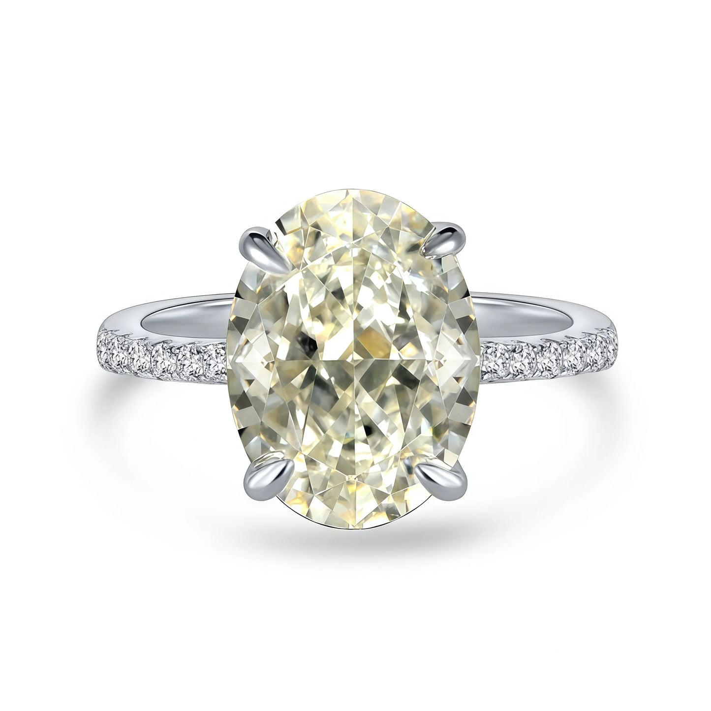 MUSHAN Jewelry Factory 925 Silver Ring 4CT High Carbon Diamond 9*13mm Oval Zirconia Jewelry Rings Engagement and Wedding Bands