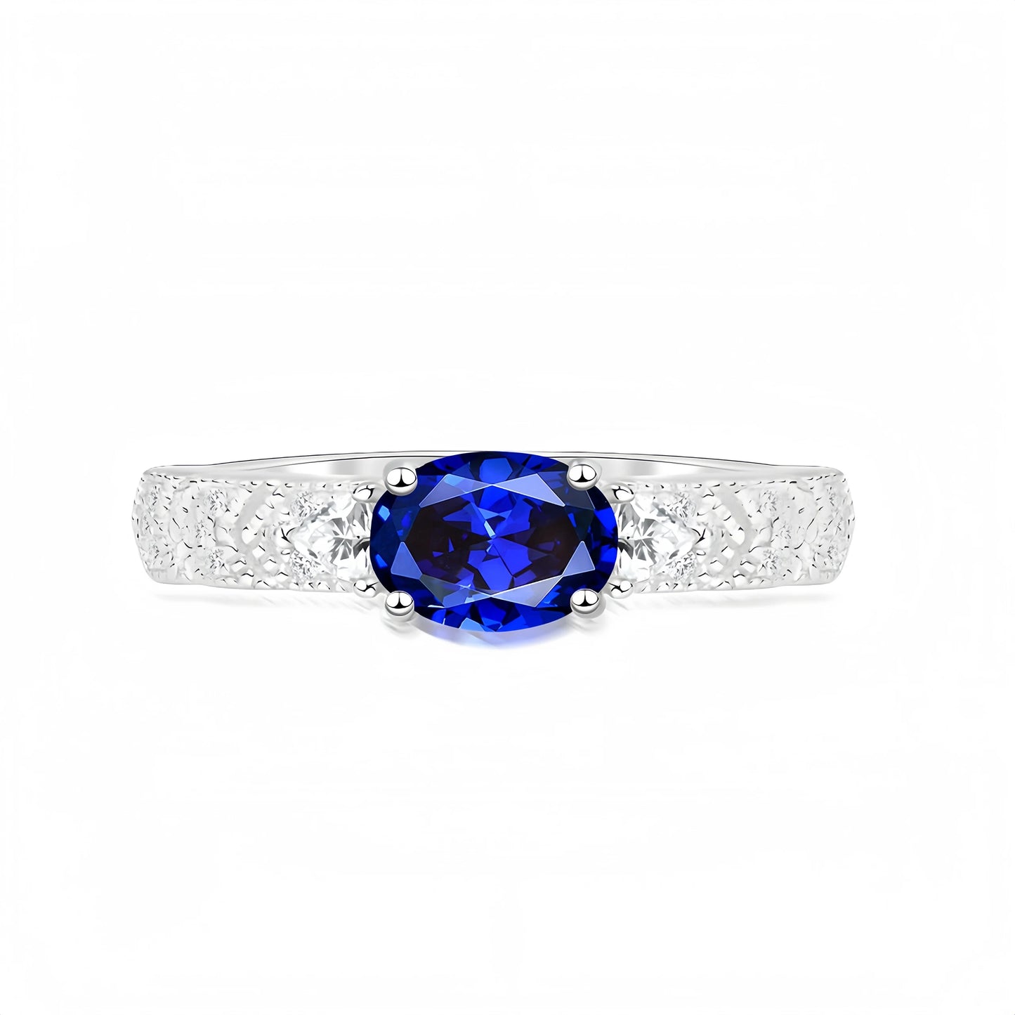 MUSHAN Jewelry Factory 5*7mm Simple 1ct Red and Blue Green Lab Grown Gemstones Ring Women Wedding Band 925 Sterling Silver Rings