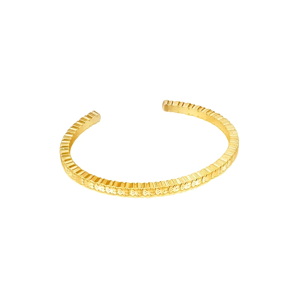 S&S Vintage Brass Zircon Slap & Snap Adjustable Charm Bracelet for Women Jewelry Gift