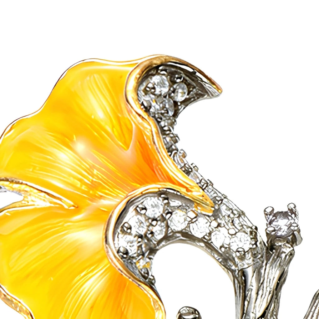 925 Sterling Silver Luxury Flower Zircon Trendy Jewelry Rings Women